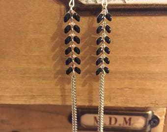 Silver or gold chain and the colored leaves