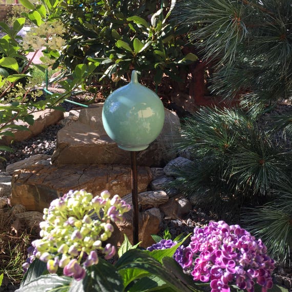 Garden stake in green ceramic ball form Ball garden stake Garden stake in green ceramic ball form Ball garden stake