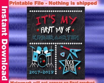 Kindergarten Chalkboard, Instant Download, First Day Of School Sign, Printable Back To School Sign, Back To School Chalkboard, Poster, Boy