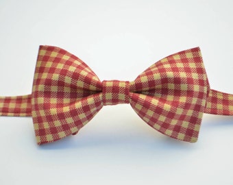 Wine Plaid Bow Tie-Christmas Bow Ties-Adult Bow Tie-Kids bow Ties-Toddler Bow Ties-Burgundy Red Bow Ties-Bow Ties For Men- Clip On Bow Ties