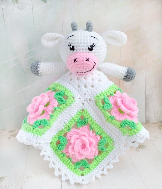 PATTERN Crochet Security Blanket Crochet Lovey Pattern Cow