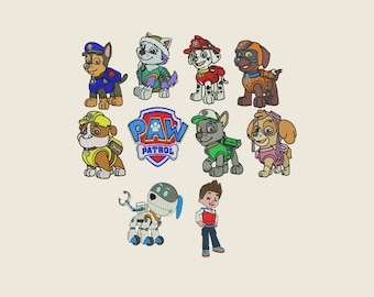 Paw Patrol Embroidery Design - 10 designs instant download