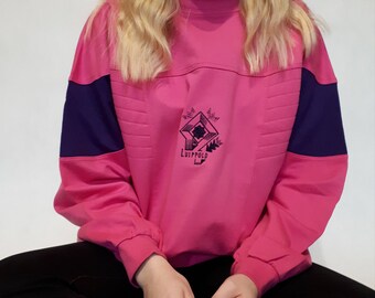 Vintage Pink And Purple Oversize Sweatshirt 90s Tumblr Clothing Grunge Style Vintage Pink And Purple Oversize Sweatshirt 90s Tumblr Clothing Grunge Style