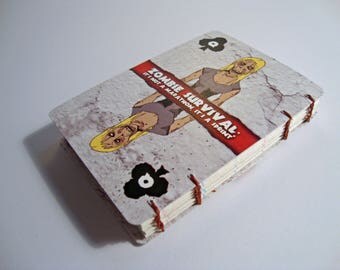 Zombie Blank Book -Handsewn Coptic Stitch Journal - Notebook with Lined School Paper