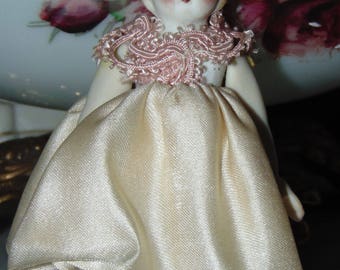 Tiny Antique German All Bisque DOll .....free ship in USA