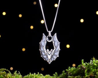 Sterling Silver Vampire Bat - (Pendant or Necklace)