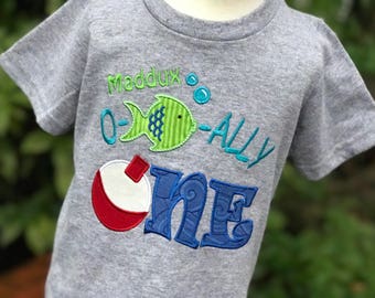 Ofishally One Shirt - The Big One Shirt - Bobber Fishing Shirt - Ofishally One Party - First Birthday - Personalized - Boys Fishing Shirt