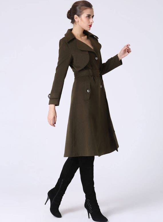 Army green winter coat