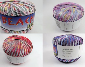 66% off One Filati FF Beach Ribbon Yarn 82 Yards Bulky 1/4" Wide Nylon & Poly Select Color