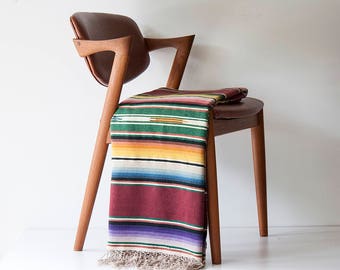 Vintage Saltillo Mexican Blanket Serape - Mid Century