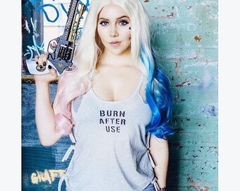 Harley Quinn Lace Front Wig / Suicide Squad Cosplay Long Curly Blonde Pastel Pink Blue Halloween Costume Joker Ombre / Princess Series