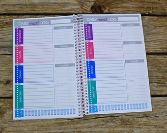 JOURNAL - Health journal - diet tracker - food planner- 126 daily pages - notes pages - calendar - more!