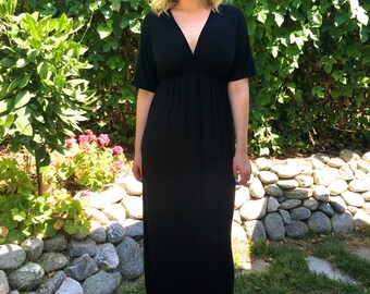 Plus Size Maxi, Plus size Maxi dress, Black Maxi Dress, Plus Sizes, Kimono Maxi, Long Dress, Plus Size Black Dress S, M, L, XL, 2X 3X