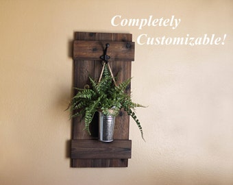 Rustic Wall Decor Plant Hanger Wooden Planter Sconce Home Rustic Wall Decor Plant Hanger Wooden Planter Sconce Home