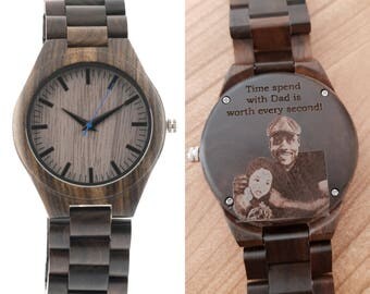 mens wrist watch, engraved mens watch, personalized mens wooden watch, wood watch, men's watch, anniversary day gift for mens