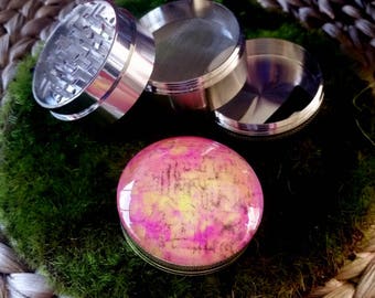 Herb Grinder, 2" (50MM) Grinder, Grinder, Full Size Grinder, Metal Grinder, Four Piece Grinder, Weed Grinder, UV, Psychedelic, Festival