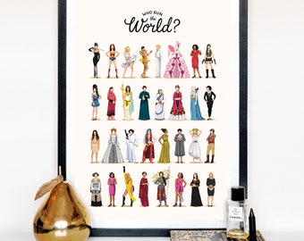Who Run the World Music Poster, The Future is Female Print, Queen B Gift for Her, Fun Pop Art Wall Art, Feminism Art Print