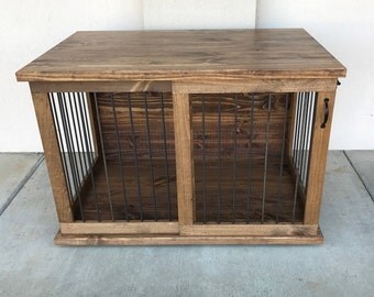 custom sliding door dog kennel crate coffee or entry table custom sliding door dog kennel crate coffee or entry table