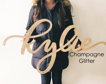Large Custom Name Sign - 1st Birthday Sign - Backdrop Sign - Korean Dol - Laser Cut Wood - Nursery Sign - 35" Wide - Shipped anywhere in USA