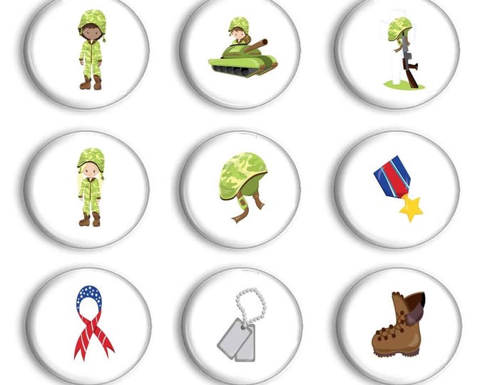 Military Magnets - Refrigerator Magnets - Army Magnets - Gift Magnets - Magnetic Chalkboard - Unique Gift - Party Favors