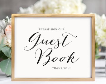 Wedding Guest Book sign, printable Guest book sign, wedding signs, wedding printable, Guest Book table sign, 8x10, Sweet Bomb.