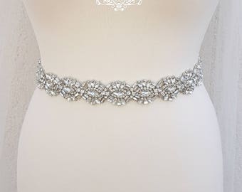 Rhinestone belt, bridal belt, wedding belt, bridal sash, wedding dress belt, sash belt, crystal bridal belt, diamante belt, MARILYN