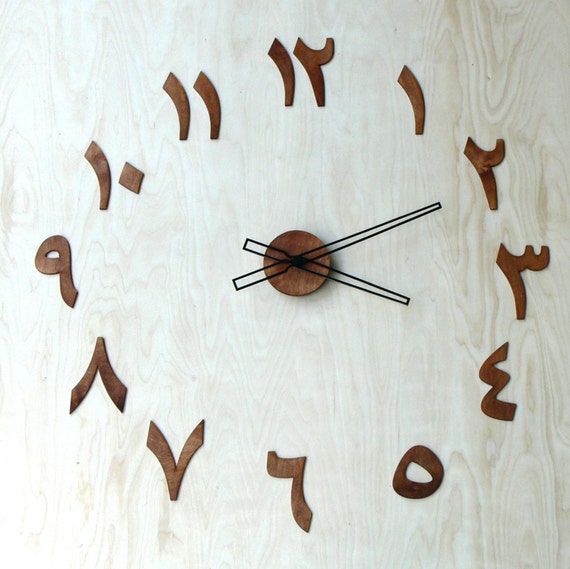 70cm 27.56 in Wooden clock arabic digits / letters