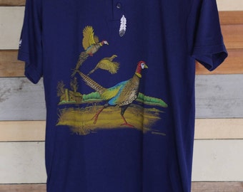 Vintage 2 Button 50/50 Bird Tee