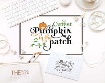 Halloween SVG cuttable file Cricut svg cutting file Kids svg design Pumpkin svg file Fall svg Iron on files Cutest pumpkin in the patch svg