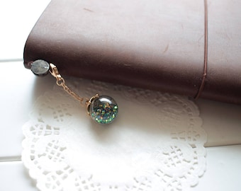 Black/ Green Glitter Planner Charm, Sparkle Sequins Planner Charm, Planner Girl Charm