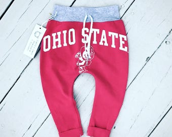 Custom Made Baby Ohio State Pant, Kids Pant, Go Bucks Baby Leggings, Baby Pant, Gift, Mini Buckeye, New Baby, Play Pants
