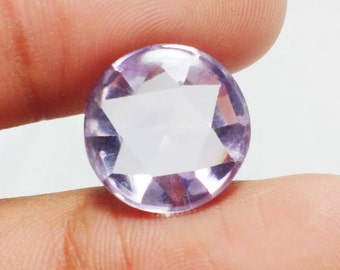 10% SALE AAAA+++ Quality Natural Brazillian Amathyst 15X15 mm Round Cab Checkerboard Cut Purple Pink Color