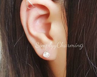 Upper Cartilage Ear Cuff Criss Cross Conch Fake Ear Cuff Earring Helix Jewelry - Sterling Silver/14K Gold Filled