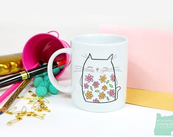 cat mug / cat lover gift / cat coffee mug / coffee mug / cat gift / funny cat mug / boho cat / cat cup / cute cat mug / cat lover / cat lady