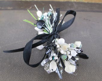 Antique Black White Gray Floral Stamen Bunch Vintage Pistil Millinery Flower Centers 1900s 1920s 1930s 1950s Stamens Composition Pearl Mixed