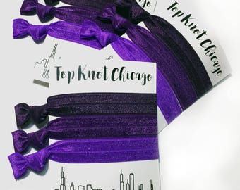 Purple Hair Ties - Hair Bands - Ponytail Holder - Ribbon Hair Ties - Hair Tie Bracelet - Gift Idea for Women - Womens Hair Accesories