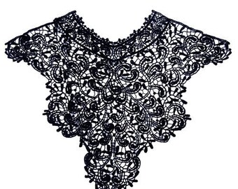 COLLAR NECKLINE APPLIQUE EMBROIDERY