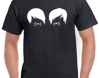 Dan And Phil Cat Whiskers YouTube Vlogger Funny T Shirt Black Small to XXL