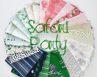 Fat Quarter Bundle Safari Party by Melissa Mortenson for Riley Blake Designs- 24 Fabrics