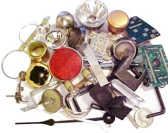 Found objects assemblage parts Mixed lot 30 pieces