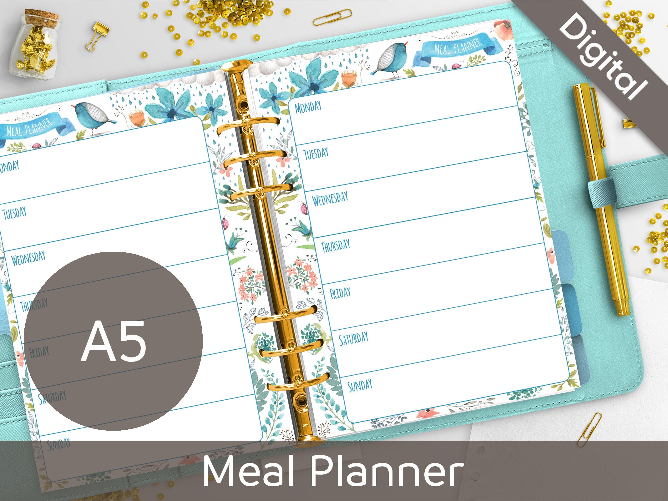 a5 meal planner free printable