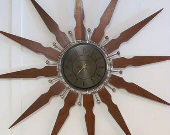 Vintage Mid Century Modern Atomic Wall Clock By Forestville