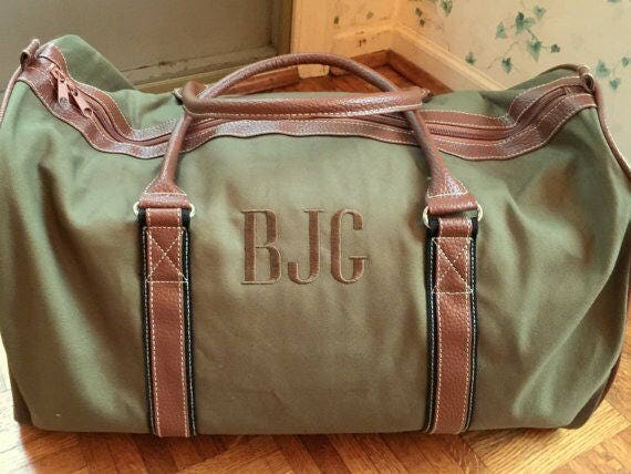 Personalized Men&#39;s Duffle Bag Monogrammed Duffle Bag