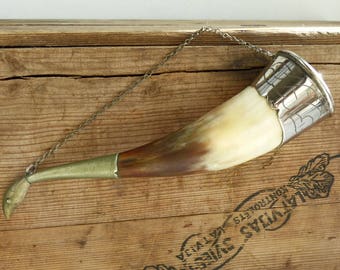 Vintage Georgian traditional wine drinking horn / Wine Drinking Horn