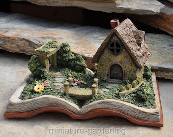 Fairy Village Storybook with Lights for Miniature Garden, Fairy Garden
