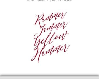 Rammer Jammer Yellow Hammer Alabama Roll Tide State Graphic - Digital Download - Alabama SVG - Bama SVG - Alabama Cut File Ready to Use!