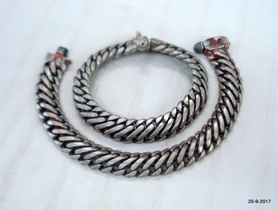 Vintage Antique Tribal Old Silver Anklet Feet Bracelet Ankle Vintage Antique Tribal Old Silver Anklet Feet Bracelet Ankle