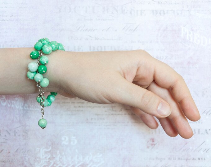 50% OFF Green chunky bracelet, Lime green bracelet, Big bracelet, Green love, Clothing gift, Chunky charm bracelet Green charm bracelet
