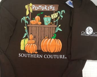Southern Couture fall punkin short sleeve shirt NEW