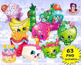 SHOPKINS cliparts, Shopkins World Vacation Cliparts Pack, transparent background, SHOPKINS cliparts, instant download